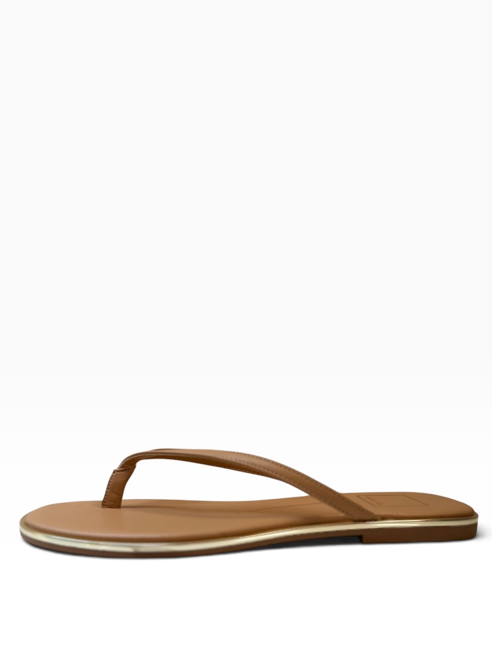 NWOT Dolce Vita Froyo Tan Gold Trim Thong Sandals Size 7 - Picture 5 of 13